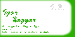 igor magyar business card